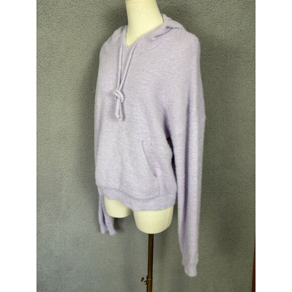 Hippie Rose  Juniors' Fuzzy Dropped-Shoulder Hoodie Lavender HazePurple XL NWT's - Picture 4 of 8